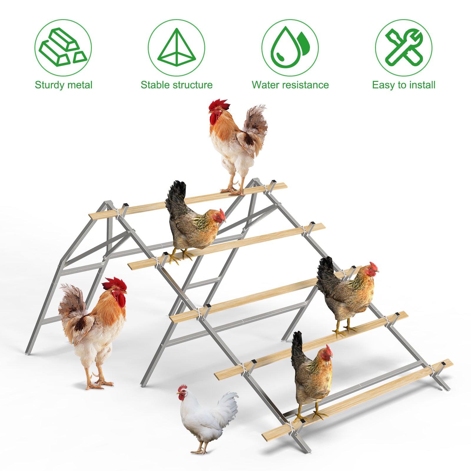 Metal Chicken Roosting Bar Ladder for Coop with 20 Ties