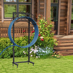 Decorative Butterfly Freestanding Garden Hose Rack, 150-Foot Capacity Heavy-Duty Black Metal Water Hose Storage for Outdoor Yard and Lawn