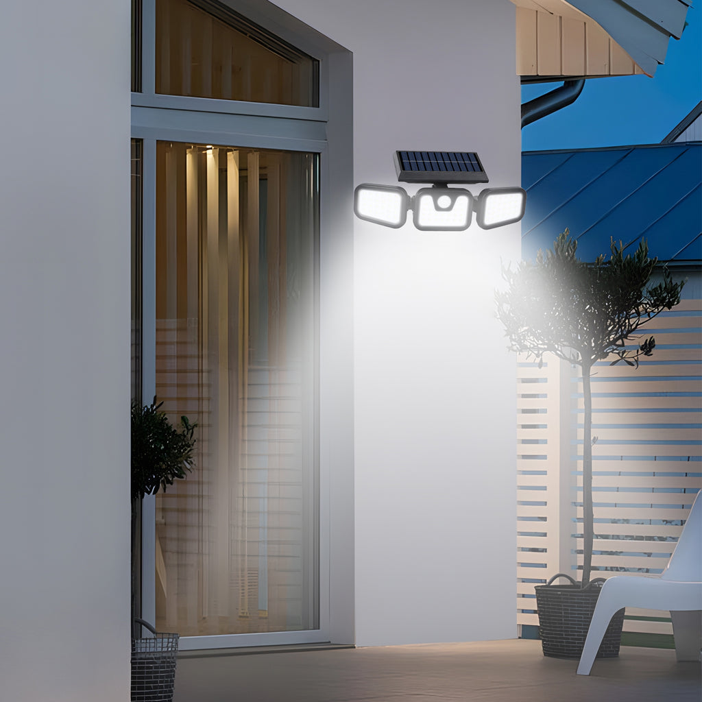Intelligent Solar Motion Sensor Light – 3-Side LED Outdoor Wall Lamp with Remote Control