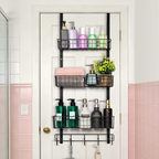 3-Tier Over-the-Door Organizer | Modular Pantry & Bathroom Storage Rack with Hooks