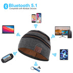Washable Bluetooth 5.1 Beanie with Buttons Control, Fleece Lined Warm Knitted Music Hat, HiFi Stereo Bluetooth Headphone Hat with Mic for Call, Winter Outdoor Ski Jogging Hat