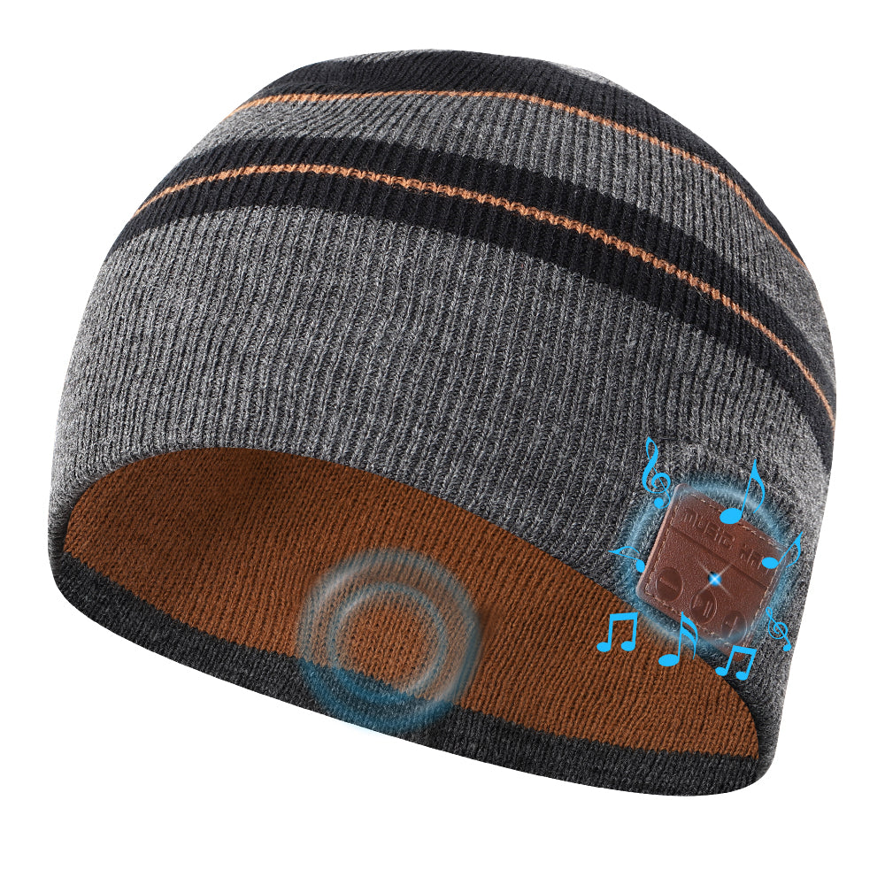 Washable Bluetooth 5.1 Beanie with Buttons Control, Fleece Lined Warm Knitted Music Hat, HiFi Stereo Bluetooth Headphone Hat with Mic for Call, Winter Outdoor Ski Jogging Hat