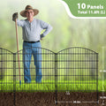 Decorative Garden Fence with Gate - Rustproof Metal Panel Set - No-Dig Animal Barrier for Dogs & Rabbits,