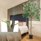 6FT Tall Artificial Eucalyptus Tree - Realistic Faux Silk Potted Plant for Indoor Decor