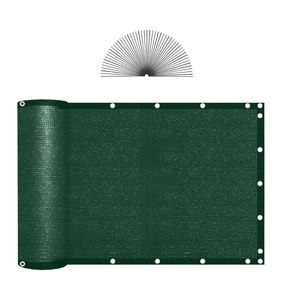 6'x50' Green Privacy Fence Screen, Commercial Windscreen with Copper Grommets for Garden & Yard