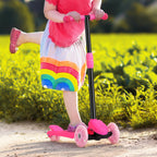 3-Wheeled Toddler Scooter for Kids Ages 2-8, Toddlers Age 3-8 Year Old Boys and Girls- Kid Three Wheel Scooters with LED Light Up Wheels, Lean to Steer, and Height Adjustable