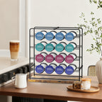 32-Capacity K-Cup Coffee Pod Holder -Rustic Wood & Metal Countertop Organizer