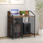 File Cabinet with Charging Station - 3-Tier Printer Stand & Paper Shredder Holder for Office