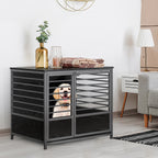 Furniture Style Dog Crate End Table, Medium Decorative Pet Kennel with Metal Frame & Wooden Top, Space-Saving,