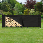 8ft All-Weather Firewood Gallery | Heavy-Duty Log Stacker with Waterproof Protective Cover