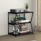 3-Tier Media Stand & Record Player Table - Industrial AV Audio Rack for DVD Players, Game Consoles & WiFi Routers, Stylish Living Room Organizer