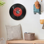 1*8inch Vinyl Record Wall Clock - Creative Retro Music Record Decorative Clock - Silent Non-Ticking for Music Lovers