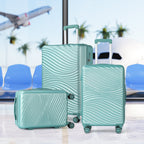 3Pcs Travel Luggage Set Trolley Spinner 20 /24/28 inch Suitcase Hard Shell Gold
