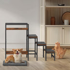 22" High Dog Window Perch with Steps, 4-Step Pet Bunk Bed & Basking Platform for Small Medium Cats & Dogs