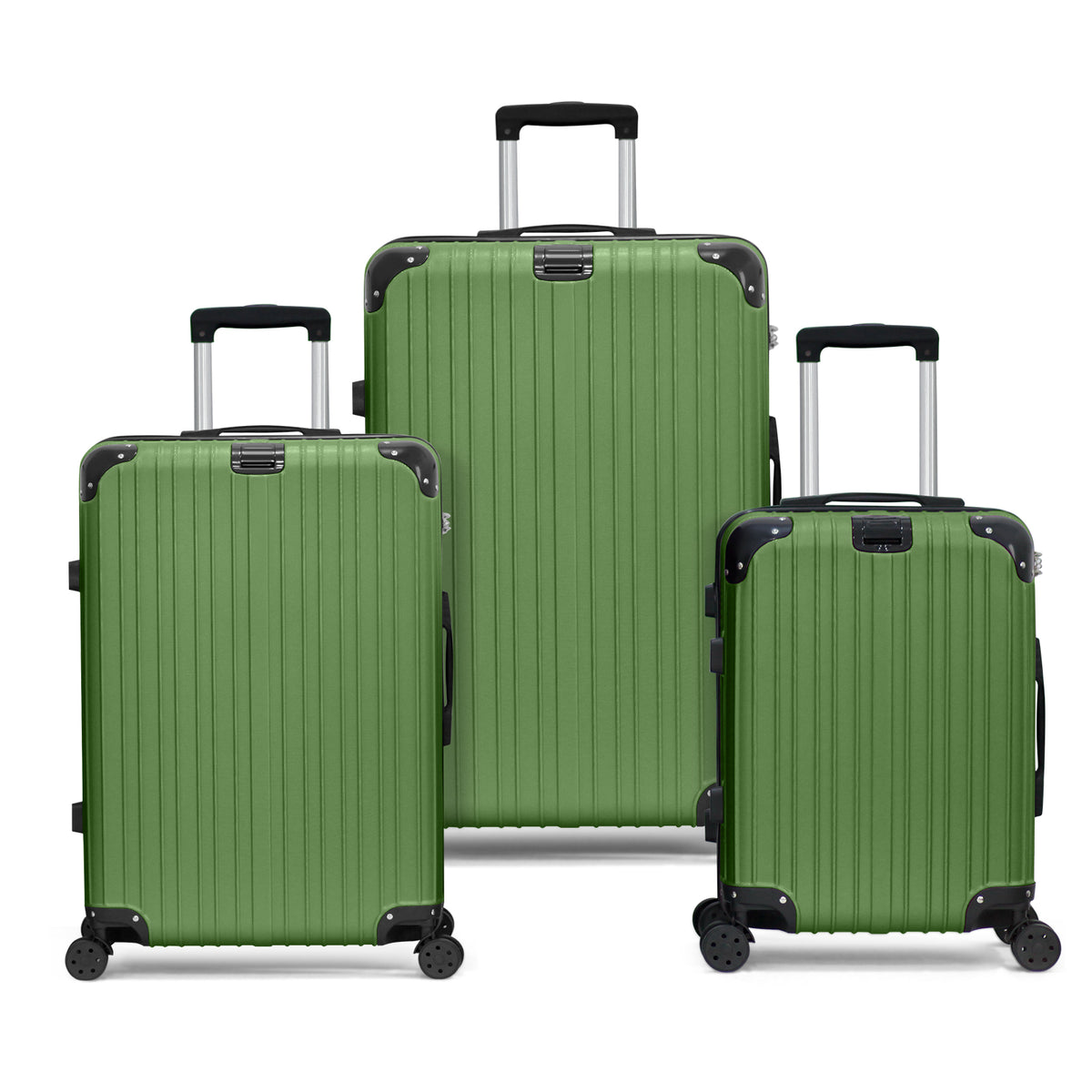 Three-Piece ABS Hard Shell Luggage Set - 20Inch, 24Inch, 28Inch Durable Spinner Suitcases with Combination Locks, Lightweight Travel Luggage for Business & Family Trips, Multiple Colors Available (Purple)