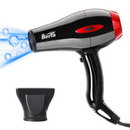 Professional Ion Salon Hair Dryer, Hair Dryer, Powerful 1875W Anion Quick Drying Hair Dryer, Ion Conditioning, AC Motor Low Noise Hair Dryer, 2 Speed/3 Heat Setting - Black Red