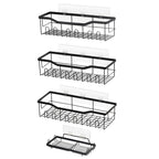 4 Pack Shower Caddy Wall Hung Bathroom Organizer, Sticky Storage Basket, Easy Installation