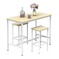 Bar Table and Chairs Set for 2, Industrial Kitchen Dining Bar Table with 2 Stools 3 Piece Rectangular Breakfast Bar Table Set