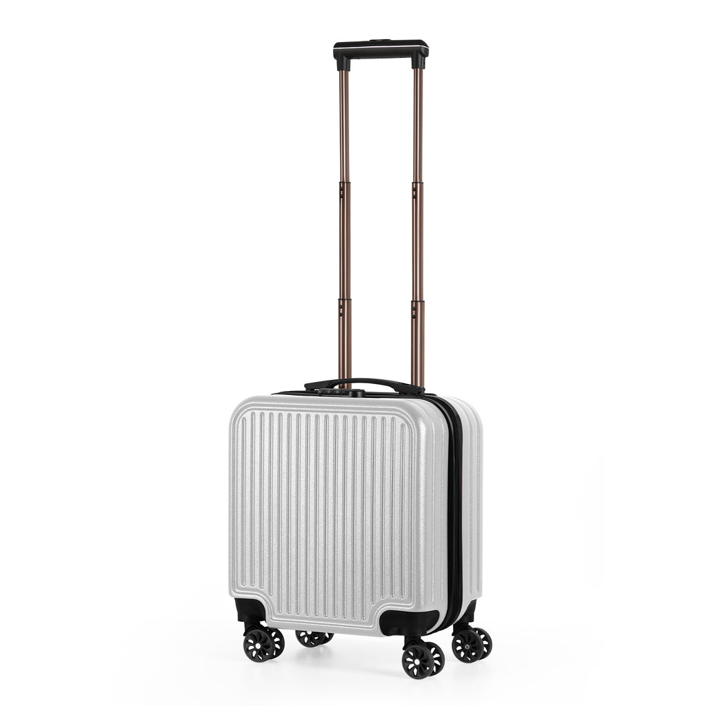 18 inch Underseat Carry-On Rolling Travel Luggage Bag w/ Wheels, Hard Shell Suitcase