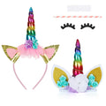Vibrant Unicorn Horn Topper with Floral Details and Eyelashes for Birthdays, Weddings, and Themed Parties