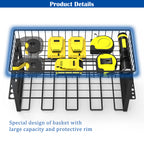 2-Tier Power Tool Organizer, Wall-Mount Drill Holder with Storage Basket for Garage & Workshop