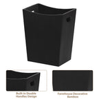 Minimalist Farmhouse Waste Basket, 2 Gallon Rectangle Wooden Trash Container, Decorative Open-Top Garbage Can with Side Cutout Handles for Bathroom Vanity, Bedroom Nightstand, Kitchen Countertop