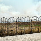 10-Panel Arched Decorative Garden Fence - 10.4ft Rustproof Metal Wire Border for Dogs & Landscapes