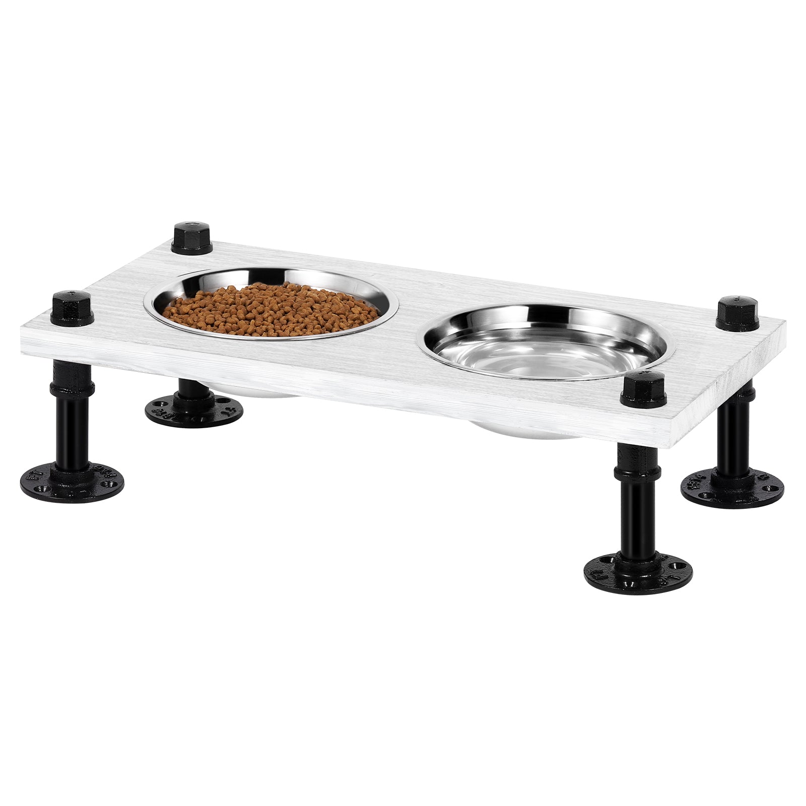 Elevated Dog Cat Bowls Raised Dog Cat Bowl Stand with 2 Removable Stainless Steel Bowls Small Dog Bowls Food and Water Bowl