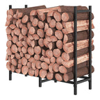 4ft Heavy-Duty Firewood Rack, Adjustable Indoor/Outdoor Fireplace Log Storage Stand