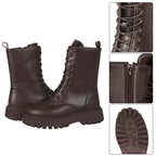 Women's Fashion Boots Ankle Boots, Lace Up Boots with Inside Zipper, Heel Height 2.04 inches. Casual fashion fall and winter boots shoes