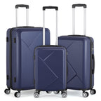 3 Piece Luggage Set, ABS Hardside Spinner Suitcases with TSA Lock, 20 /24/28 Inch Lightweight Travel Trolley Bags, Red