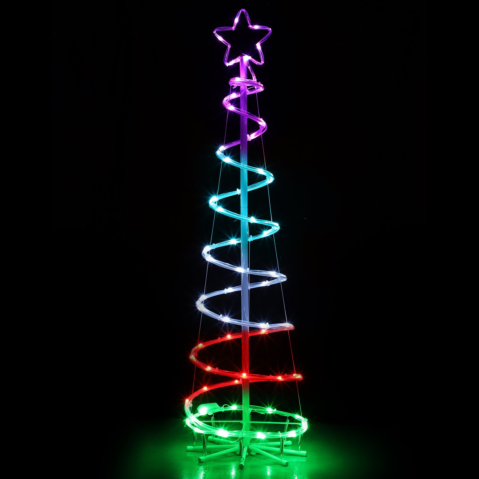 4ft Spiral LED Christmas Tree Outdoor Decorations - 16 Color Changing w/ Remote & Timer