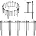 10 decorative garden fence, total length 10 feet (long) x 24 inches (high), animal barrier frame, rust-proof metal wire section edge fence panel, suitable for outdoor terrace garden courtyard
