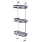 3-Level Space-Saving Wall Shelves, Drill-Free Over-Toilet Organizer for Bathroom and Laundry, Customizable Triple-Tier Floating Storage Rack