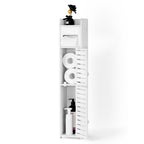 4-Tier Freestanding Bathroom Storage Tower for Toilet Tissue Rolls, White Slim Cabinet Organiser
