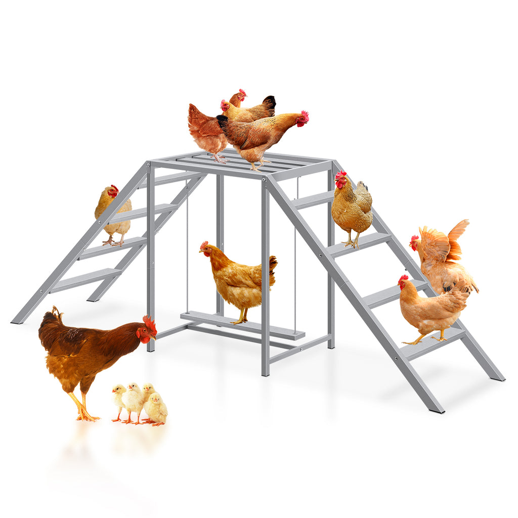 Wooden Chicken Roosting Bars & Perches with Swing - Coop Ladder & Activity Toy for Poultry
