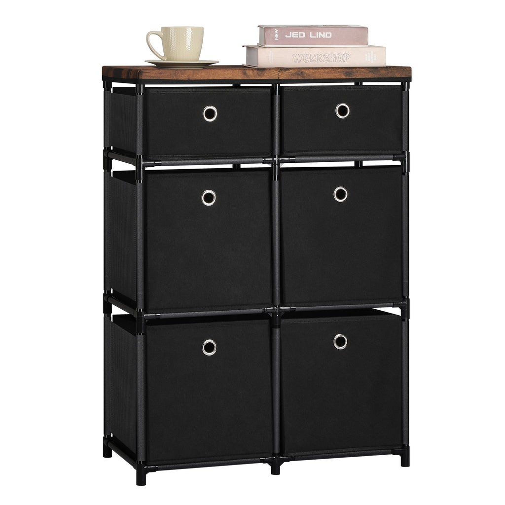 9-Drawer Fabric Storage Chest in Grey, Multi-Functional Cube Organizer and Bedroom Dresser