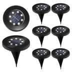 8 Pack Solar Ground Lights, 8 LED Waterproof Solar Disk Lights, IP65 Outdoor Landscape Lighting for Garden, Pathway, Yard & Walkway (Cool White/Warm White)