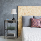 Nightstand with Charging Station Bedroom End Tables with USB Ports and Outlets 3 Tier Bed Side Table with Storage Shelves Farmhouse Night Stand with Power Charging for Living Room Study