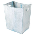 Minimalist Farmhouse Waste Basket, 2 Gallon Rectangle Wooden Trash Container, Decorative Open-Top Garbage Can with Side Cutout Handles for Bathroom Vanity, Bedroom Nightstand, Kitchen Countertop