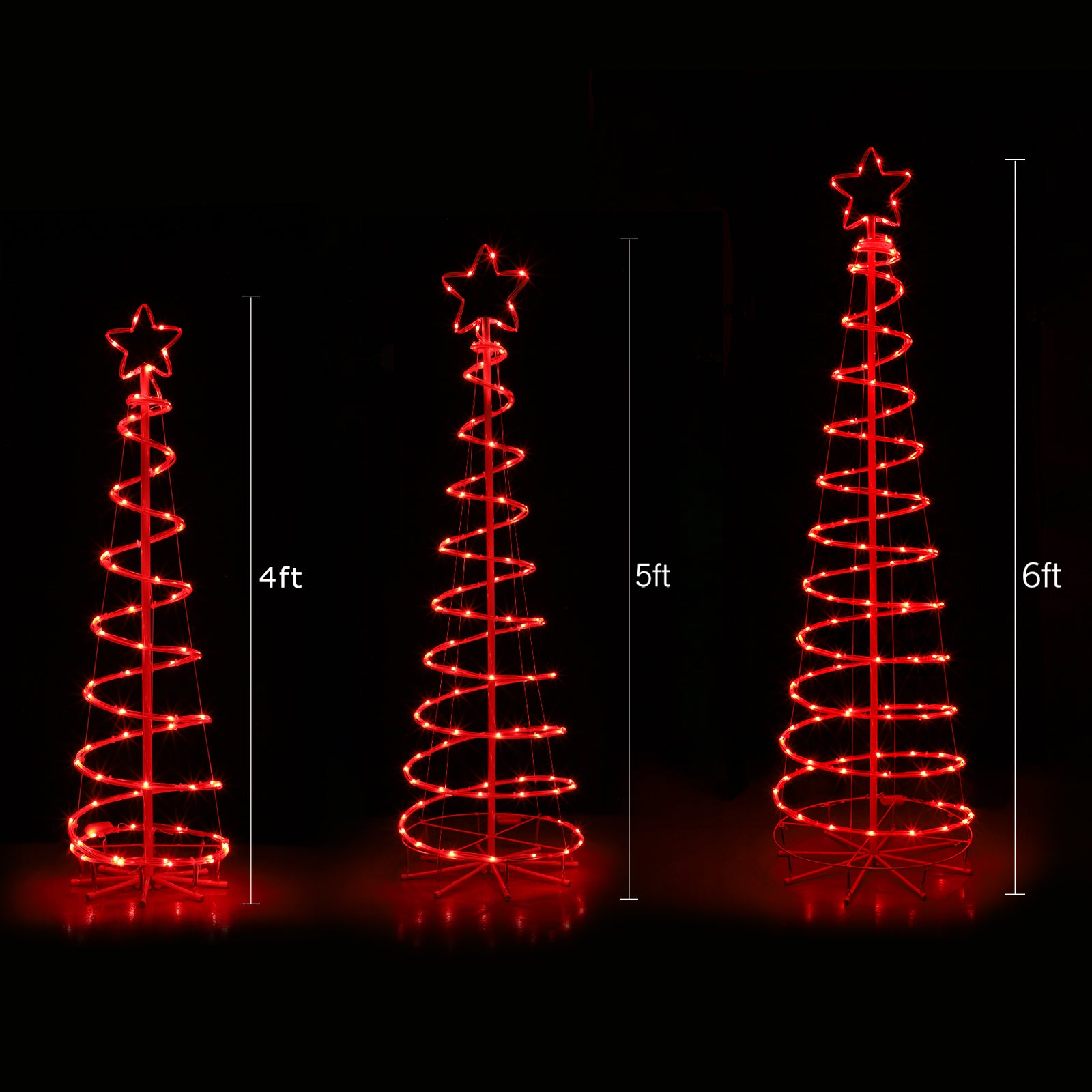 5ft 16-Color Spiral LED Christmas Tree - Outdoor Decoration w/ Remote, Timer, 8 Modes, Plug-In