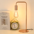 Table Lamp, Industrial Desk Lamps, Small Gold Metal Lamp Suit for Bedside Dressers Coffee Table Study Desk in Bedroom, Guest Room Office