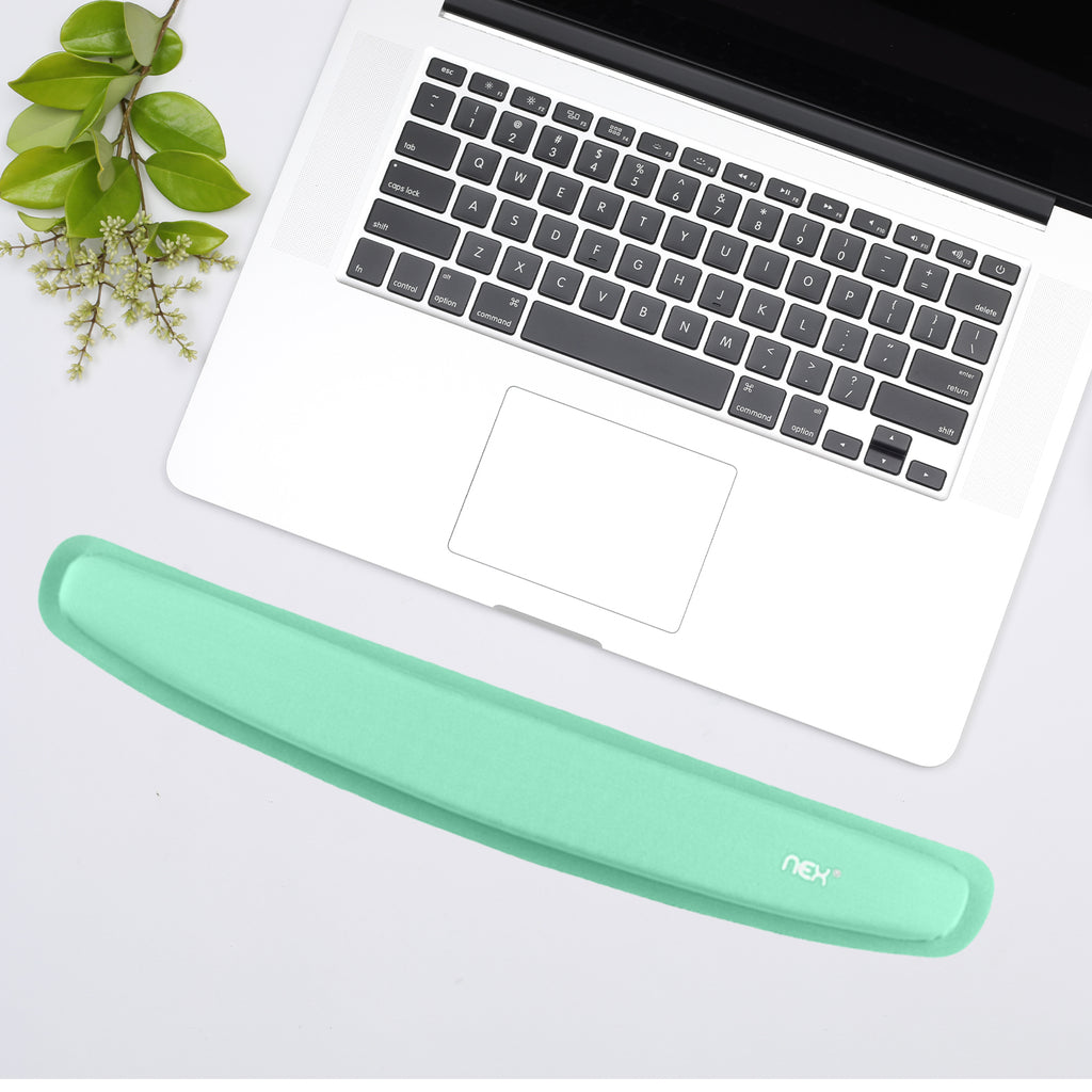 Ergonomic Memory Foam Mouse Pad & Keyboard Wrist Rest Set, Mint Green Wrist Support Pads for Office, Gaming, Laptop, Computer