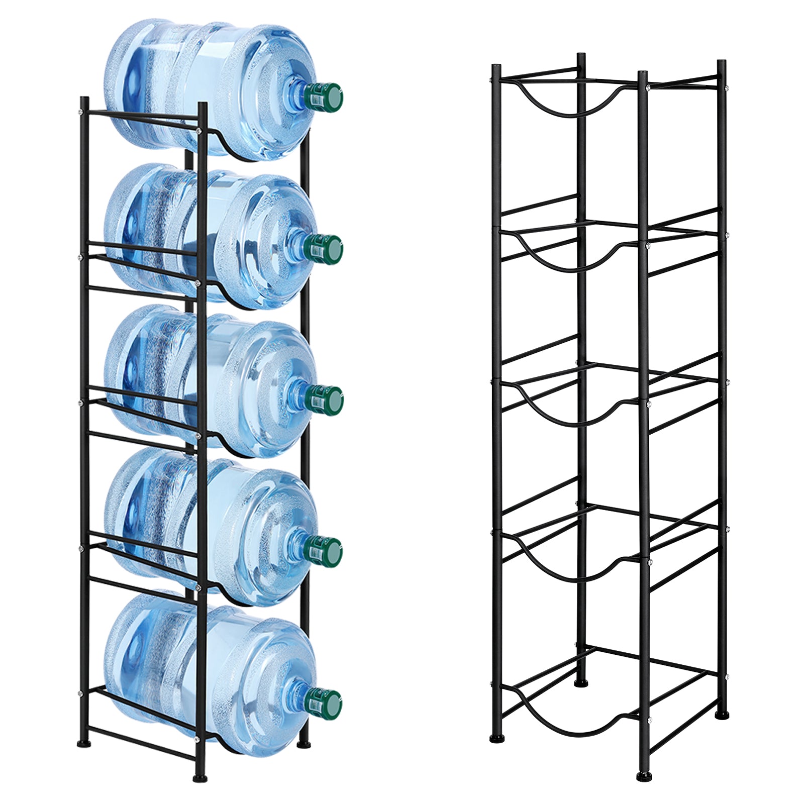 5-Tier Vertical Water Organizer | Heavy-Duty Detachable 5-Gallon Jug Storage Rack