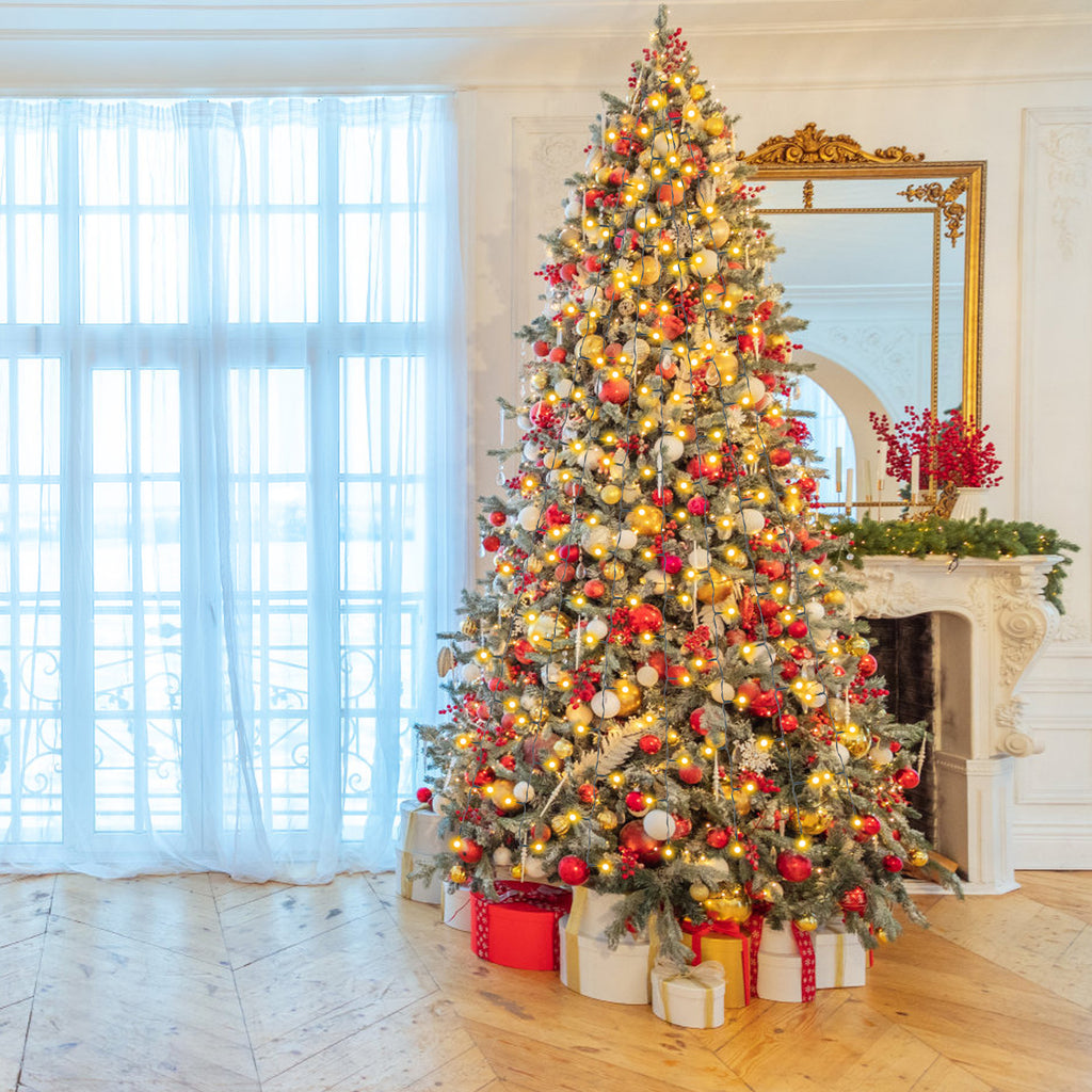 6.6FT Christmas Tree Lights with 400 LED Warm White - 16 Lines Waterfall String Lights for Holiday Decor