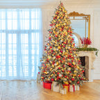 6.6FT Christmas Tree Lights with 400 LED Warm White - 16 Lines Waterfall String Lights for Holiday Decor