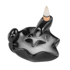 1 Pc Backflow Incense Burner With 10 Incense Cones, Heat-resistant & Easy To Clean, Suitable For Bedrooms, Living Rooms, Yoga Studios, Meditation, Black Home Decor, Tabletop Decorative Aromatherapy, Gift