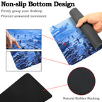 3-Piece Military Combat Desk Mat Set, Tank & Battlefield Extended Gaming Mouse Pad with Coaster