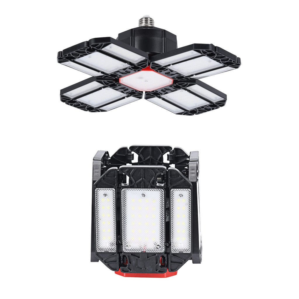 2 Pack LED Garage Lights, 180W Deformable Best Ceiling Shop Lights, 228 LED Lamp Bead Light, 20000LM LED Light 6500K Garage Lighting with 12 Adjustable Panels Bulb for Basement