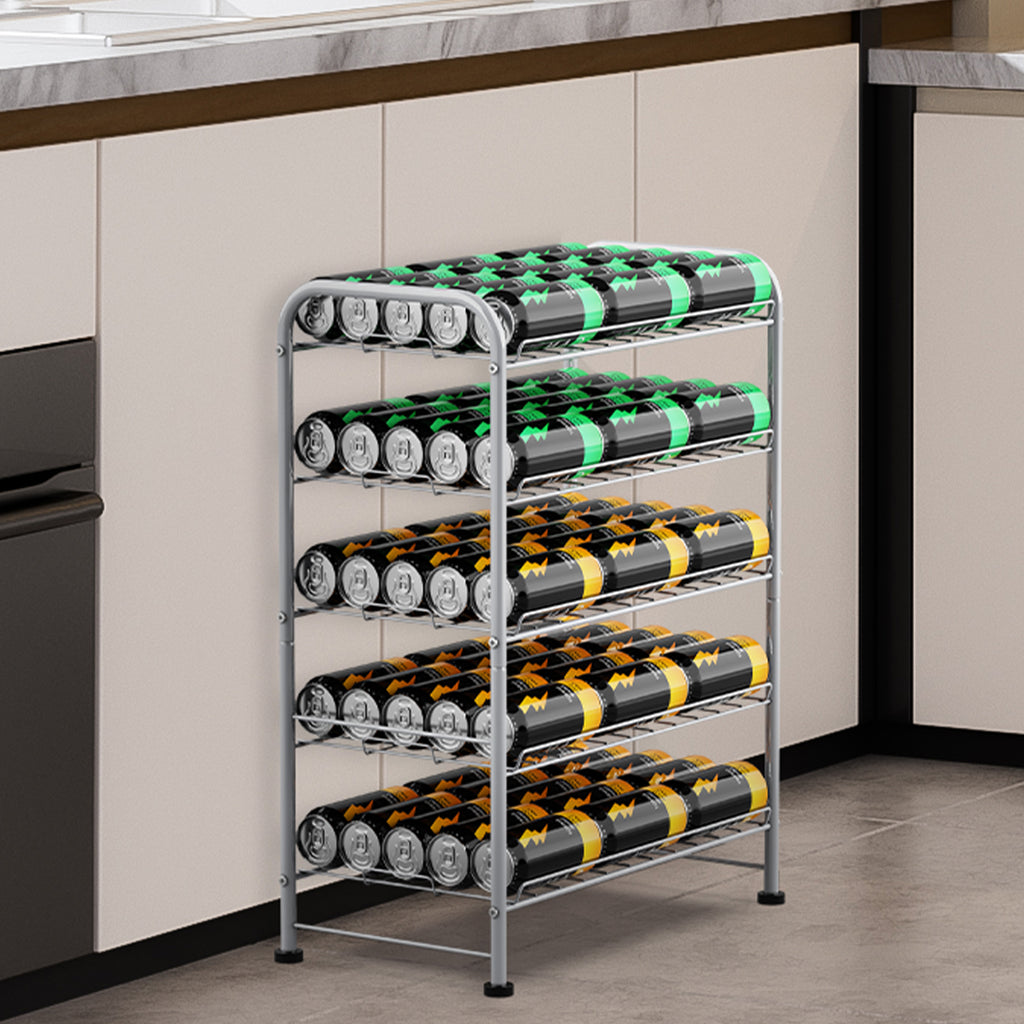 Water Bottle Holder Organizer 5 Tier Water Bottle Storage Rack, Freestanding Floor Beverage Soda Can Dispenser Organizer Rack for Pantry, Kitchen Countertop, Cabinet, Office, Hold 30 Bottles